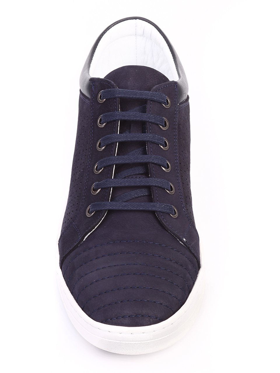 Ежедневни мъжки обувки от естествена кожа в виньо 7AT-17610 dk.blue