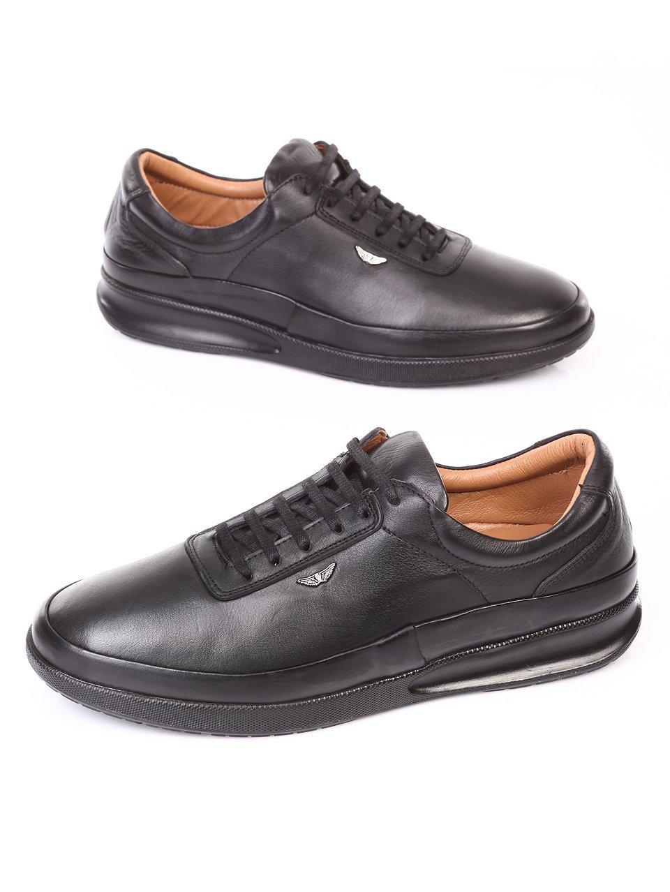 Спортно-елегантни мъжки обувки от естествена кожа 7AT-171189 black