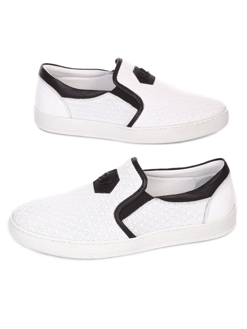 Ежедневни мъжки обувки от естествена кожа в бяло  8Y8198-4366 white