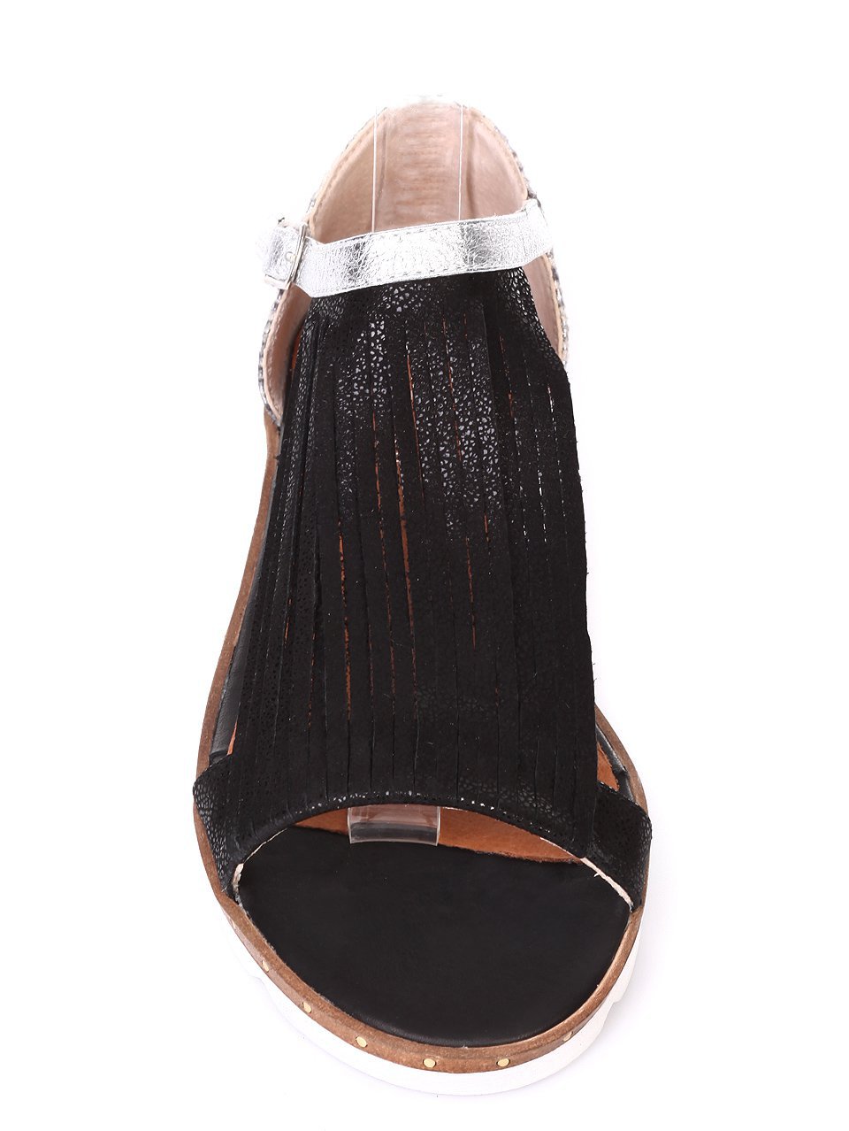 Ежедневни дамски сандали от естествена кожа 4AB-18493 black