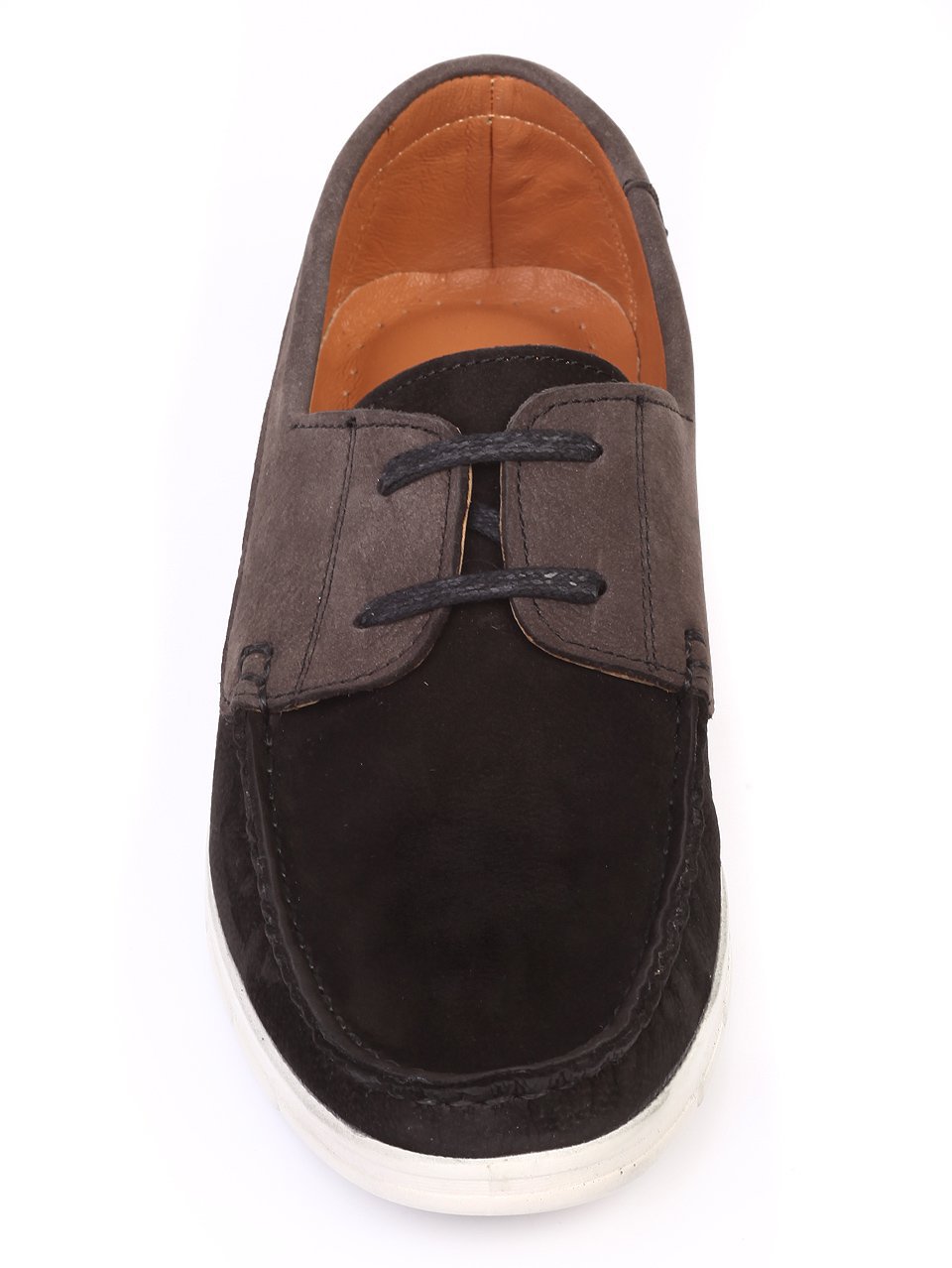 Ежедневни мъжки обувки от естествен набук в черно 7AT-18527 black