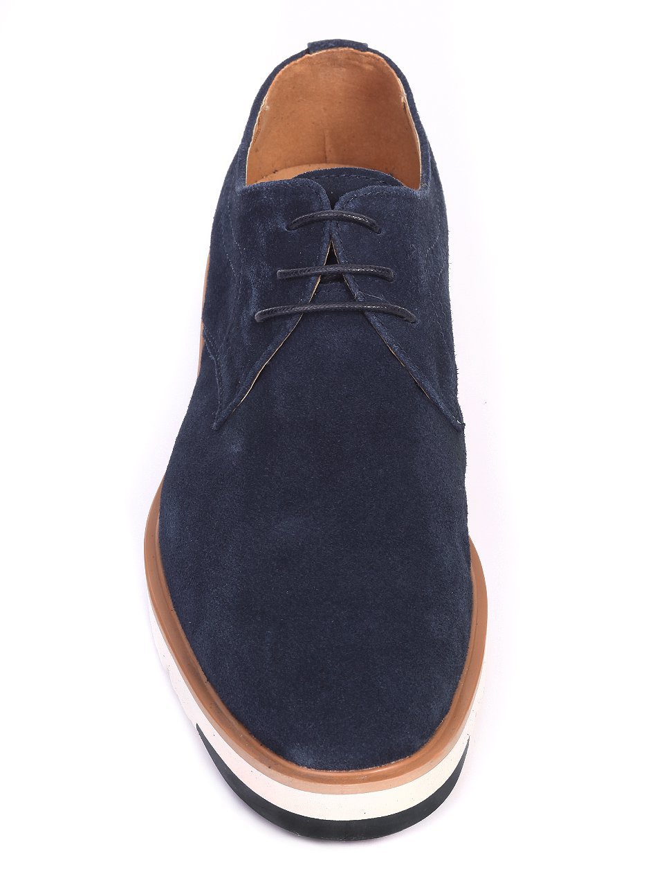 Ежедневни мъжки обувки от естествен велур в синьо 7N-17451 navy