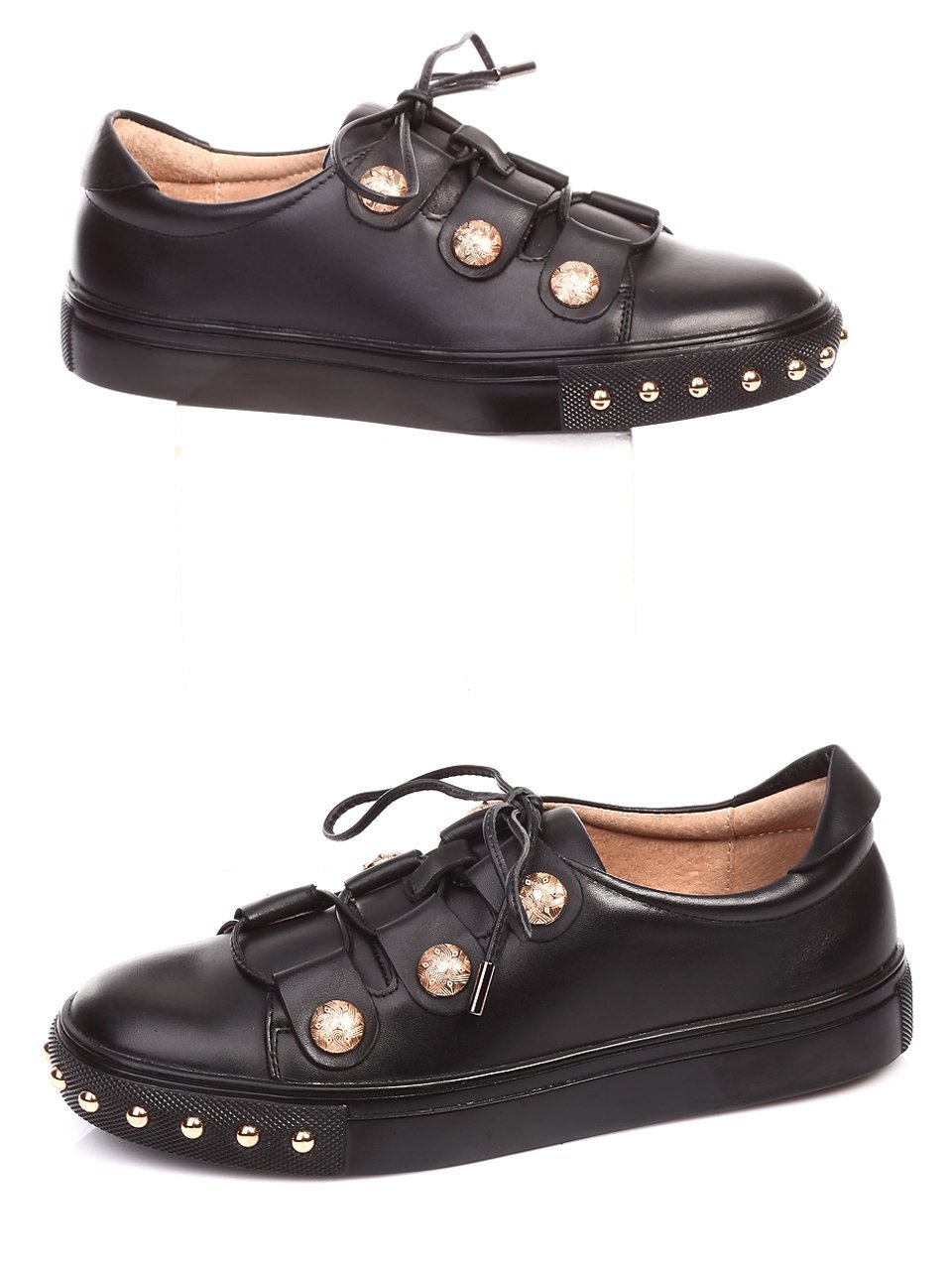 Ежедневни дамски обувки от естествена кожа 3I-17284 black