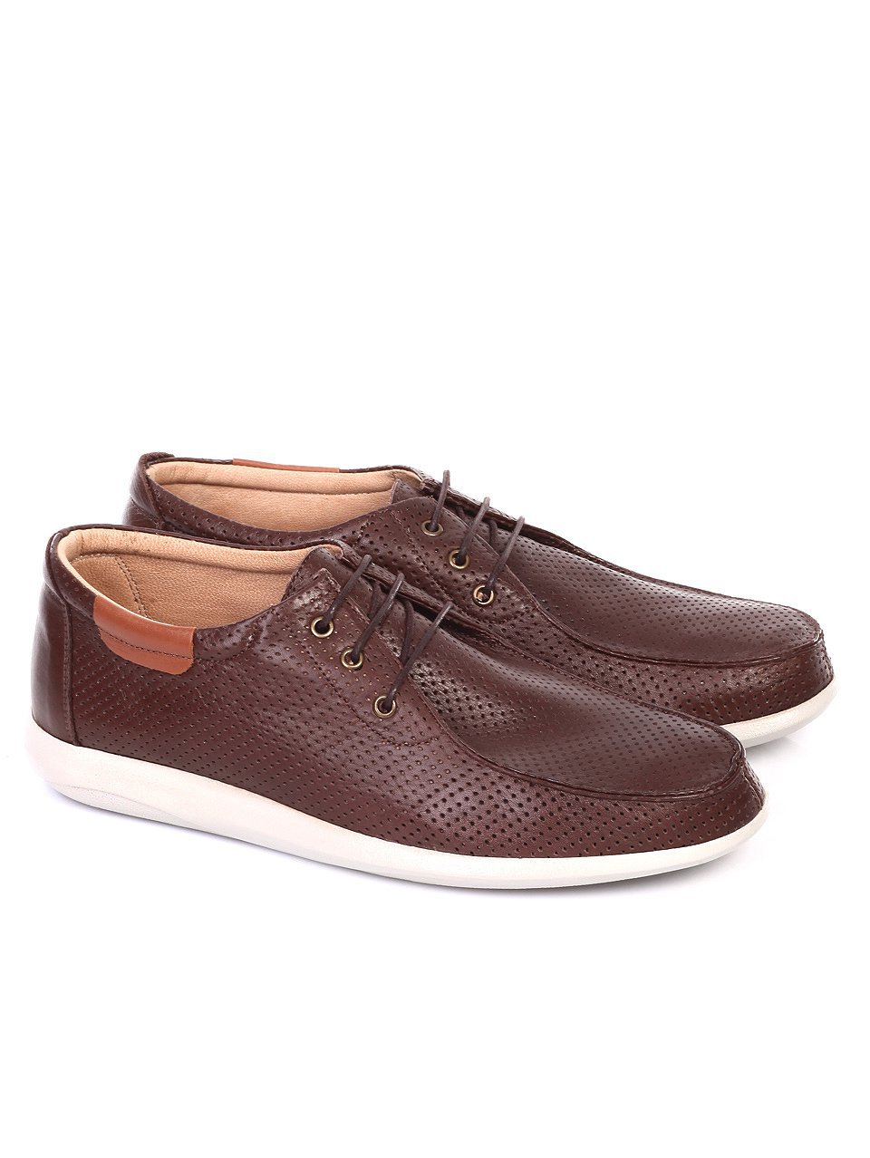 Елегантни мъжки обувки от естествена кожа в кафяво 7AT-18588 brown