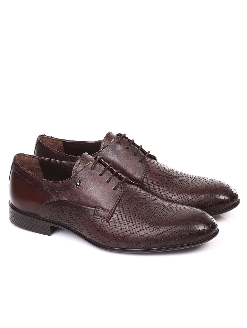 Елегантни мъжки обувки от естествена кожа 7AT-18519 brown