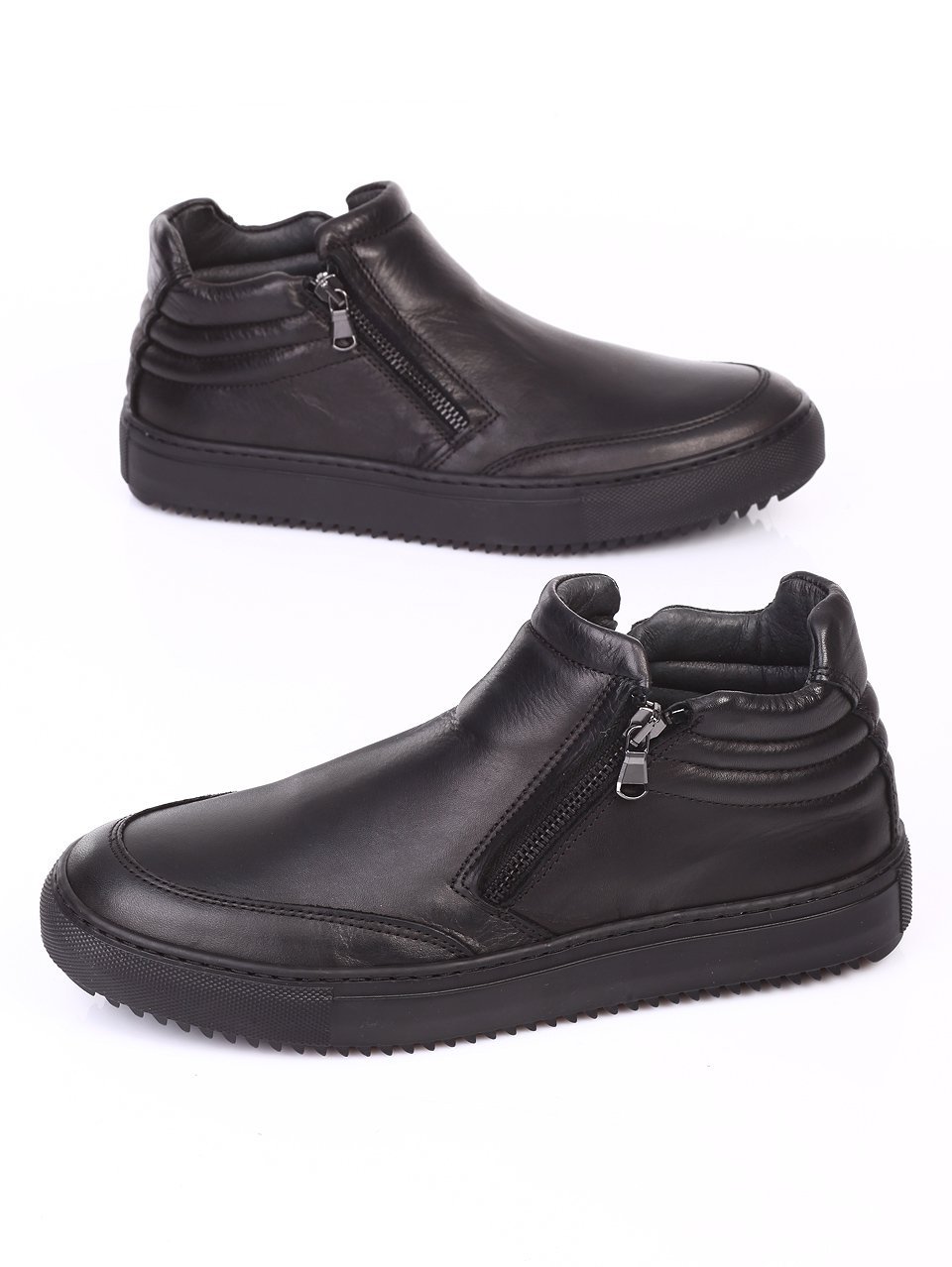 Ежедневни мъжки обувки от естествена кожа 6AM-16810 black