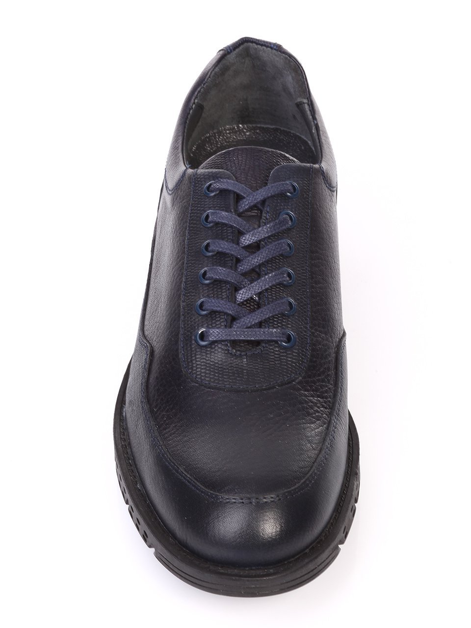 Ежедневни мъжки обувки от естествена кожа в синьо 619-207 navy