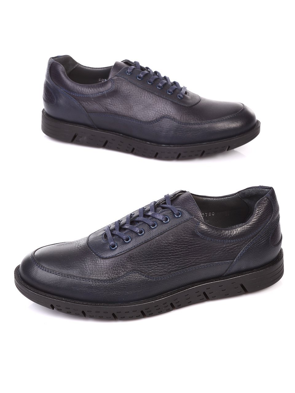 Ежедневни мъжки обувки от естествена кожа в синьо 619-207 navy