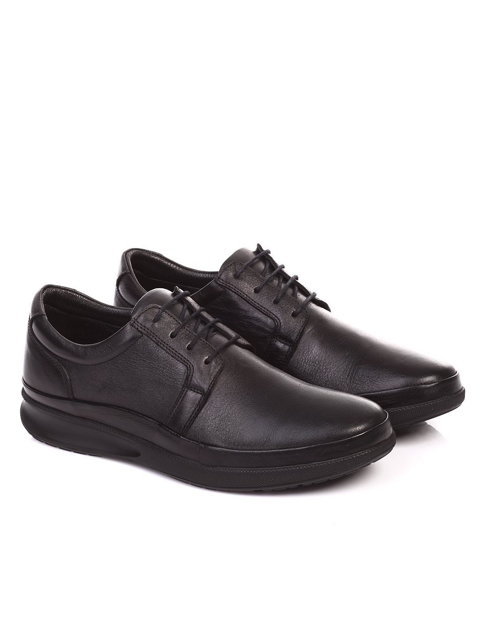 Спортно-елегантни мъжки обувки от естествена кожа 7AT-16904 black
