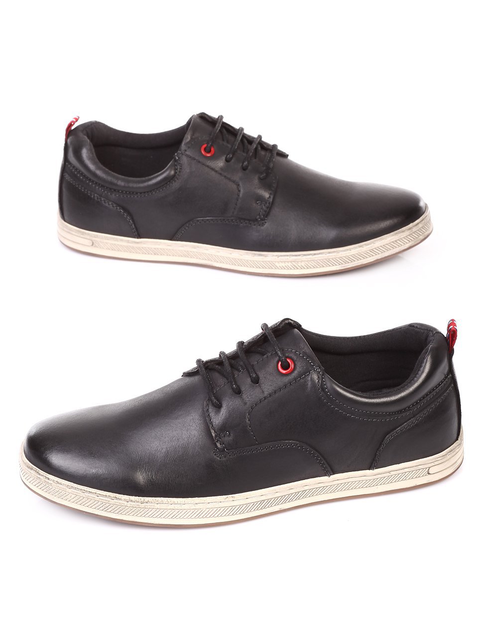 Ежедневни мъжки обувки естествен набук в черно 7N-18104 black