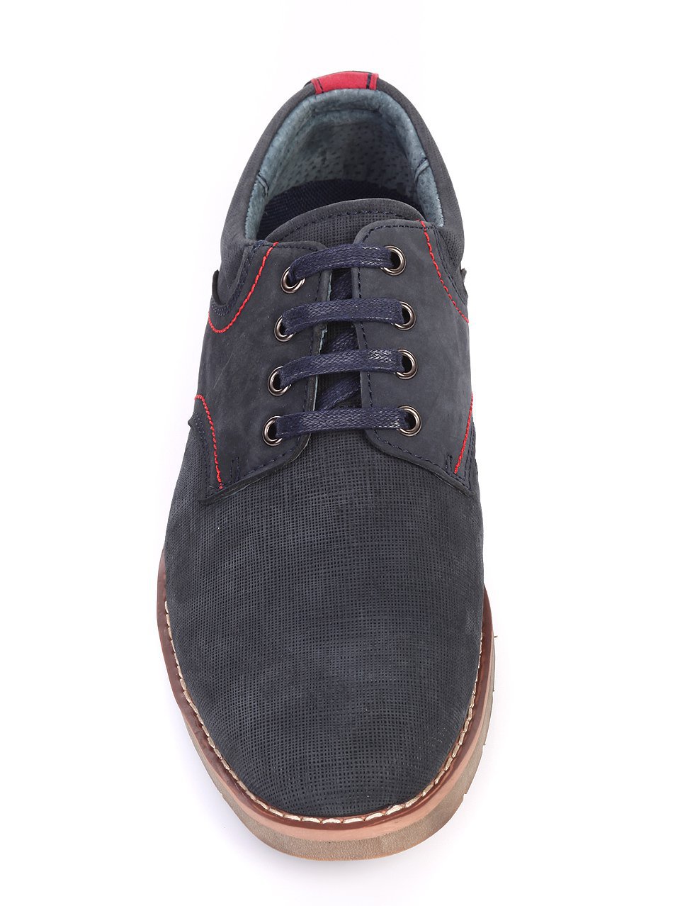 Мъжки обувки от естествен набук в синьо 7N-17403 navy