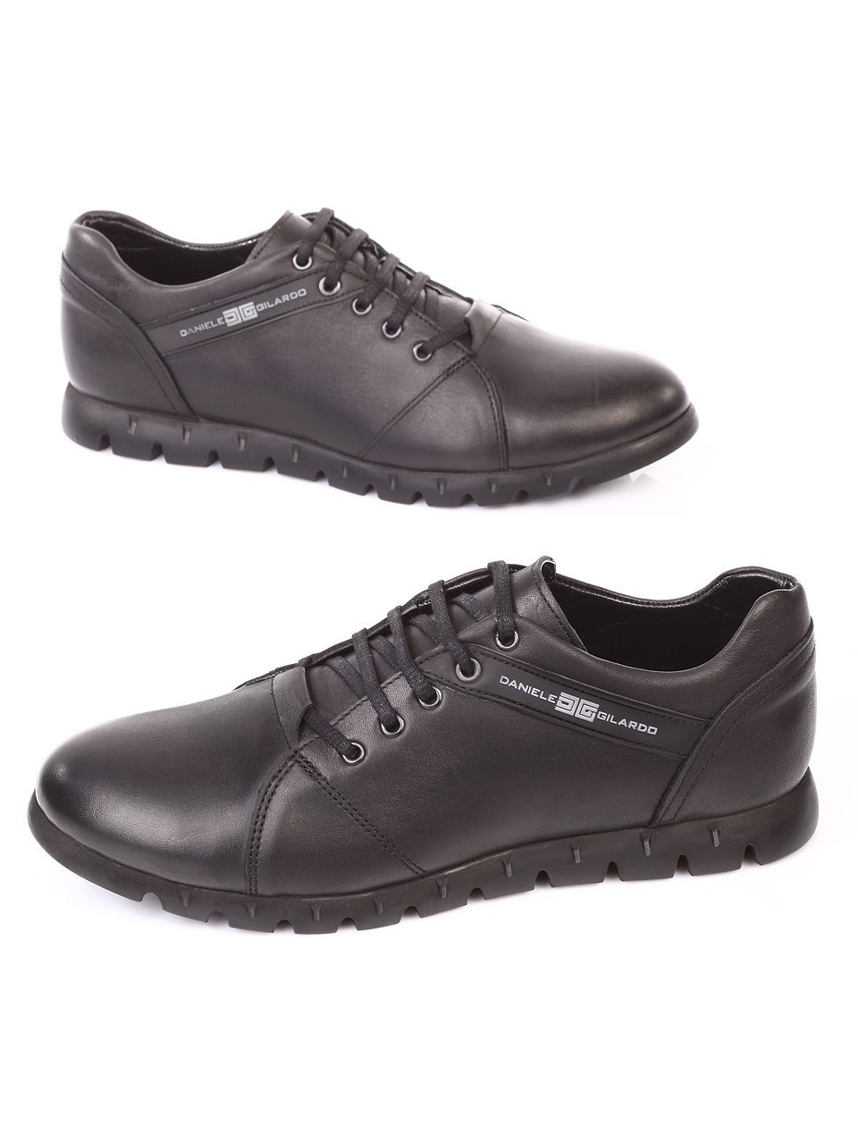 Ежедневни мъжки обувки от естествена кожа в черно 7AT-171197 black