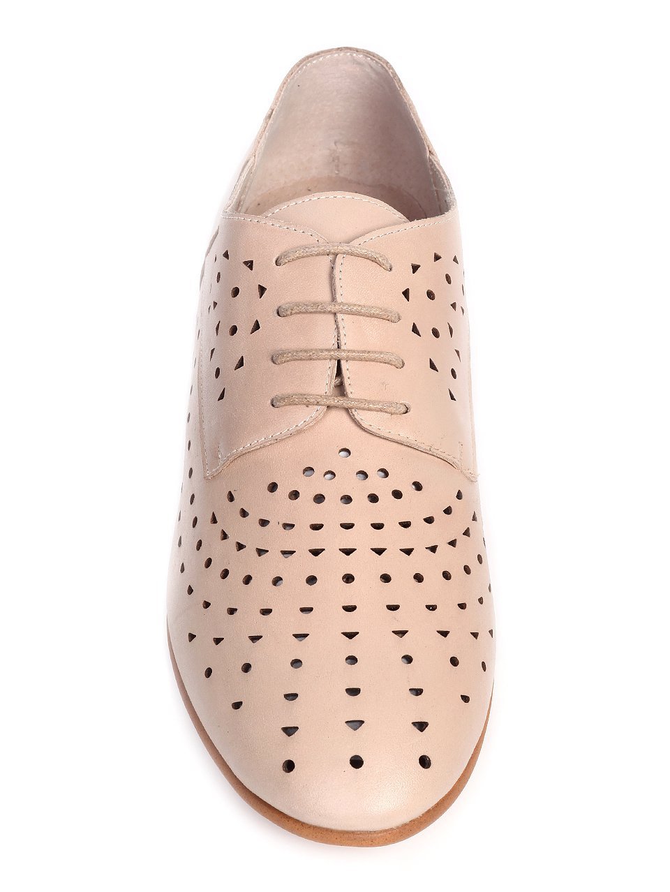 Ежедневни дамски обувки от естествена кожа 3I-17276 taupe