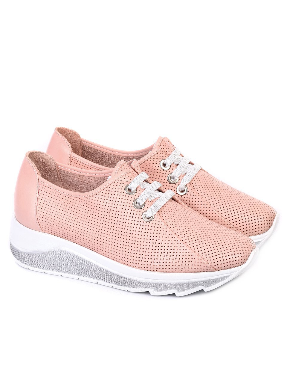 Ежедневни дамски обувки от естествена кожа 3AT-18506 pink