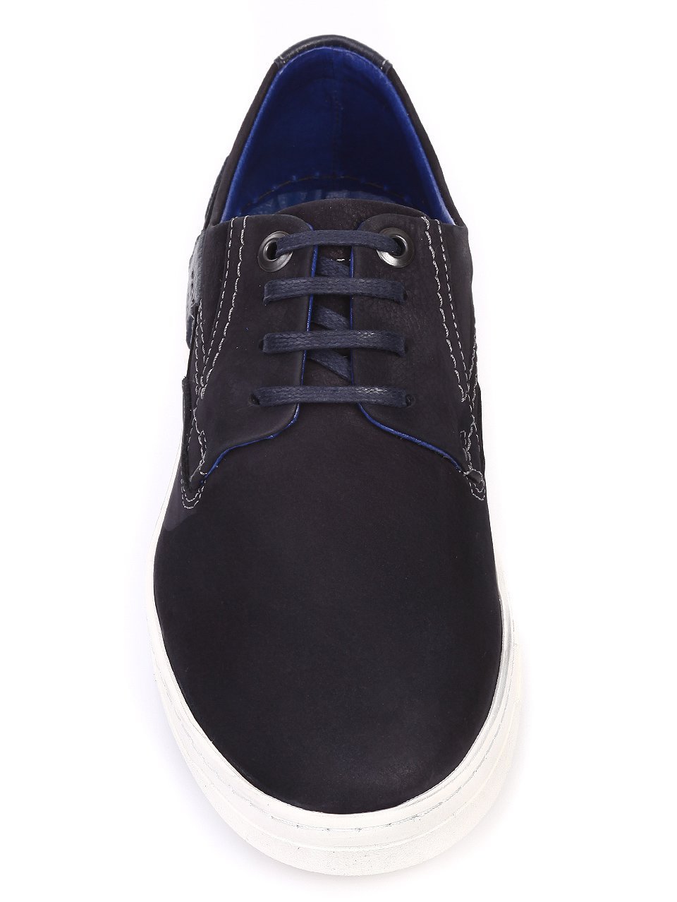 Ежедневни мъжки обувки от естествен набук 7AT-17588 dk.blue