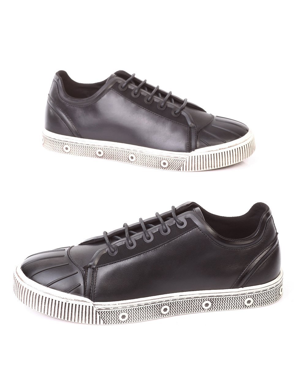 Ежедневни мъжки обувки от естествена кожа в черно 7N-17833 black