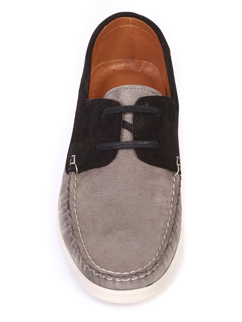 Ежедневни мъжки обувки от естествен набук в сиво 7AT-18527 grey