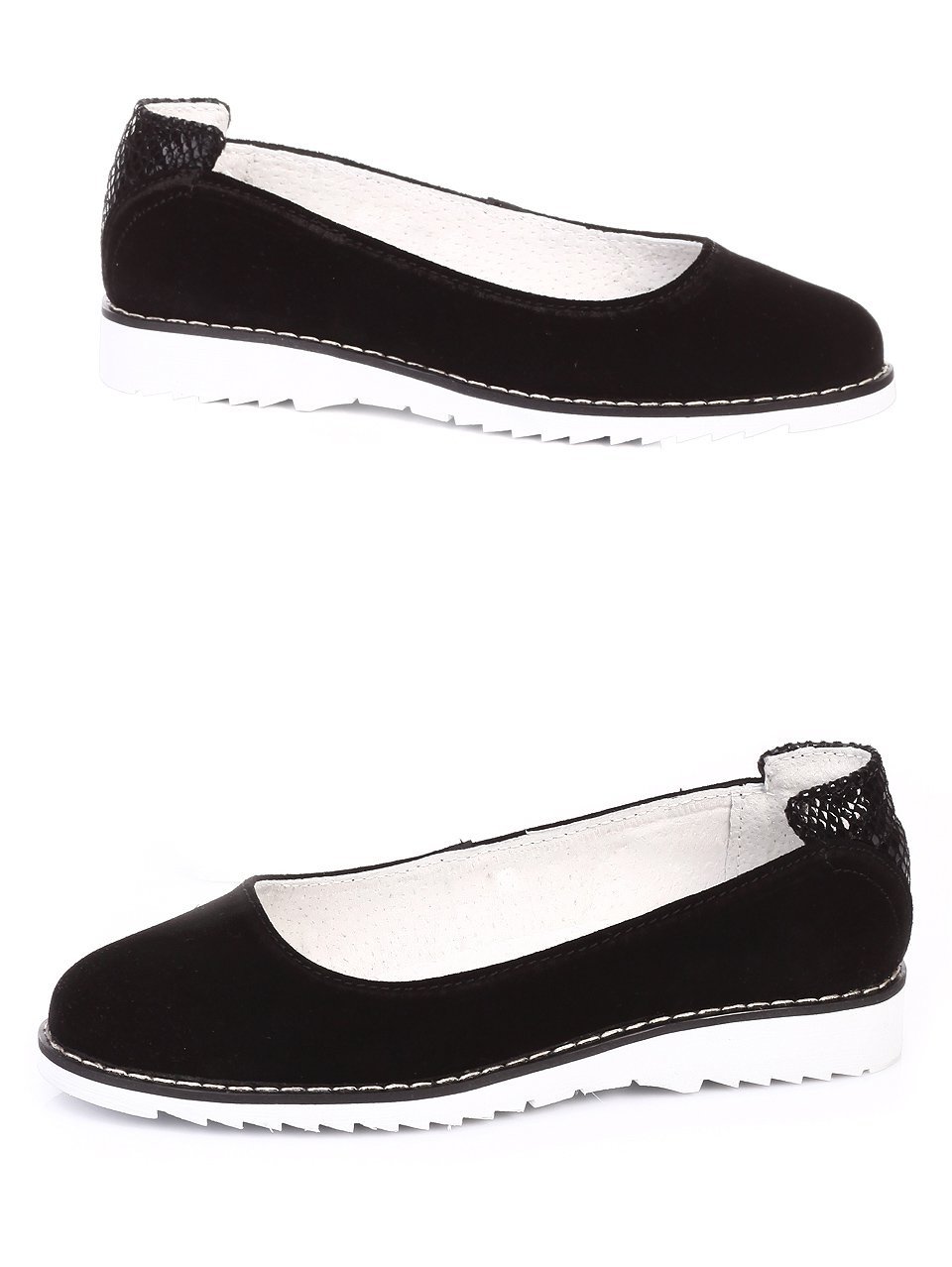 Ежедневни дамски обувки от естествен велур 3AF-17057 black