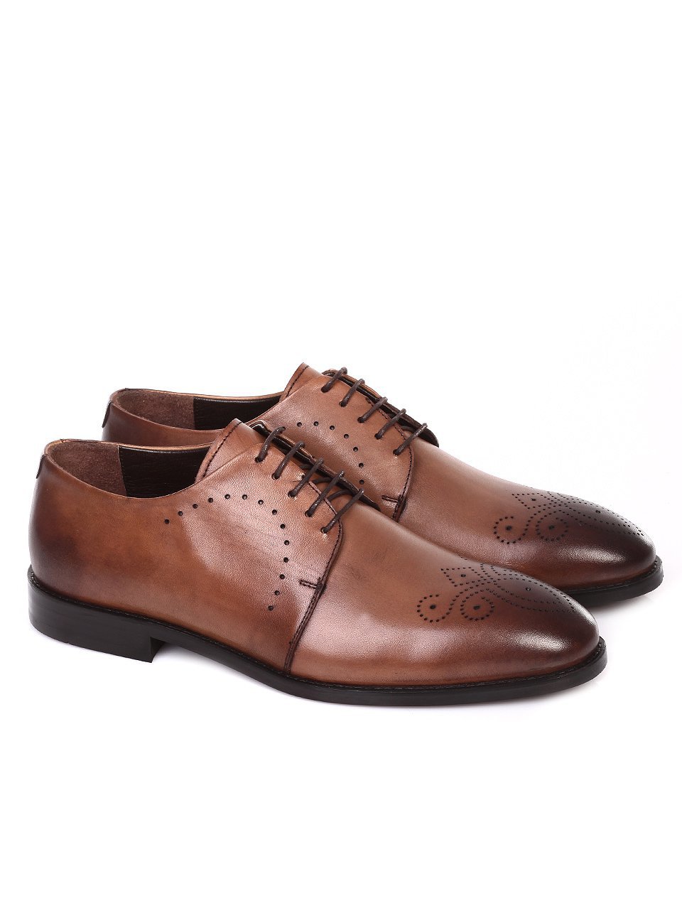 Елегантни мъжки обувки от естествена кожа 7AT-18563 beige