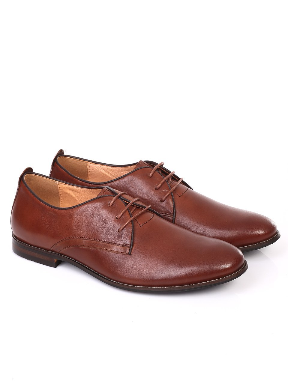 Елегантни мъжки обувки от естествена кожа 7N-18391 brown