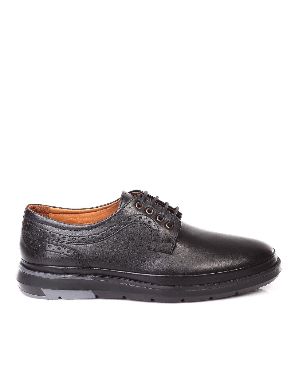 Спортно-елегантни мъжки обувки от естествена кожа 7AT-171173 black