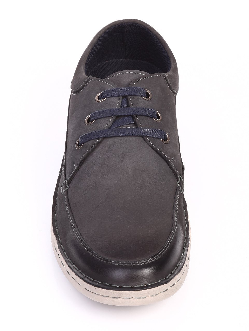 Мъжки обувки от естествен набук в синьо 7N-17400 navy