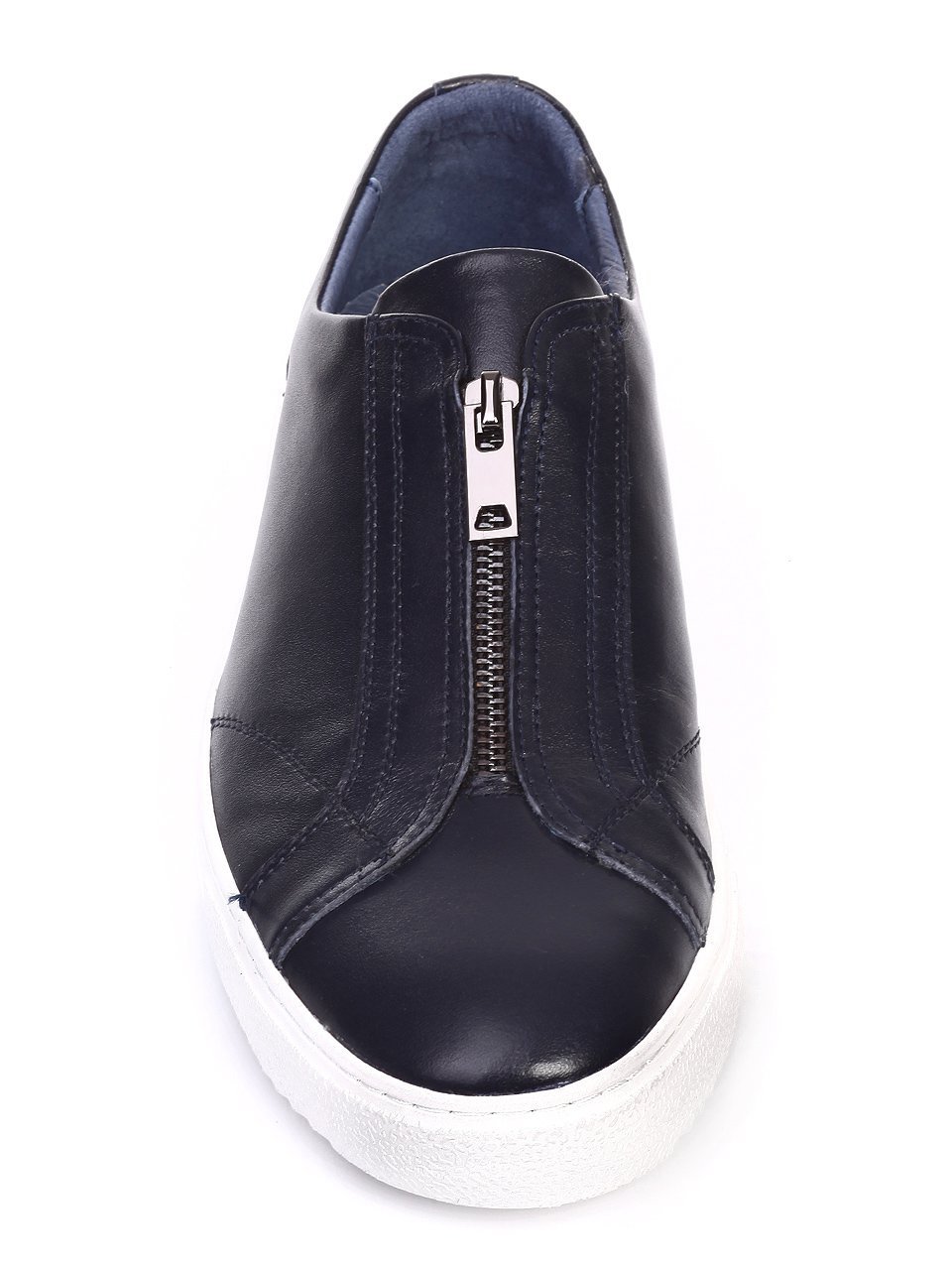 Ежедневни мъжки обувки от естествена кожав синьо 7N-17389 navy