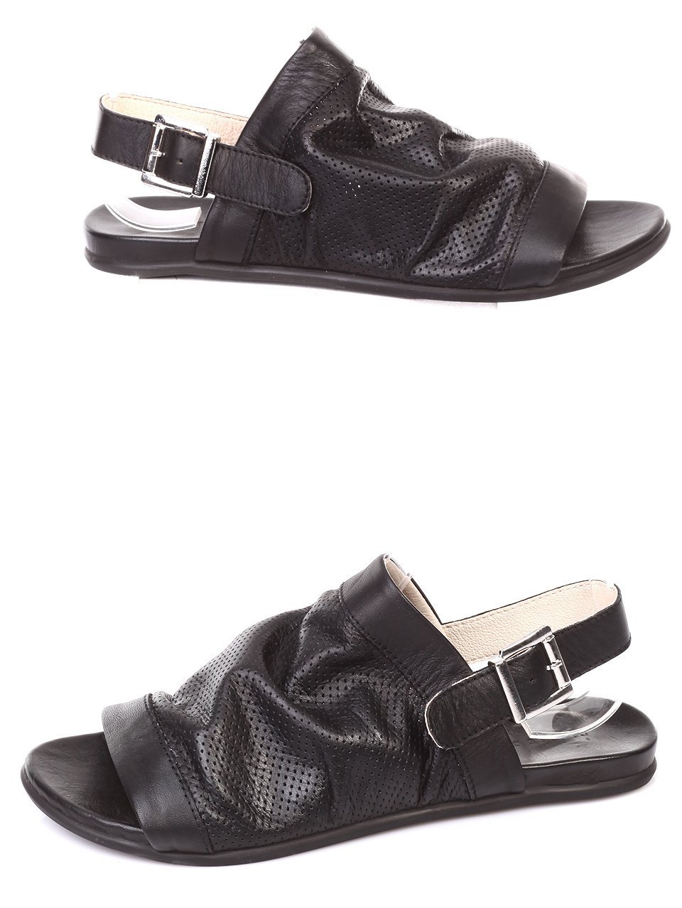 Ежедневни дамски сандали от естествена кожа 4AB-18503 black