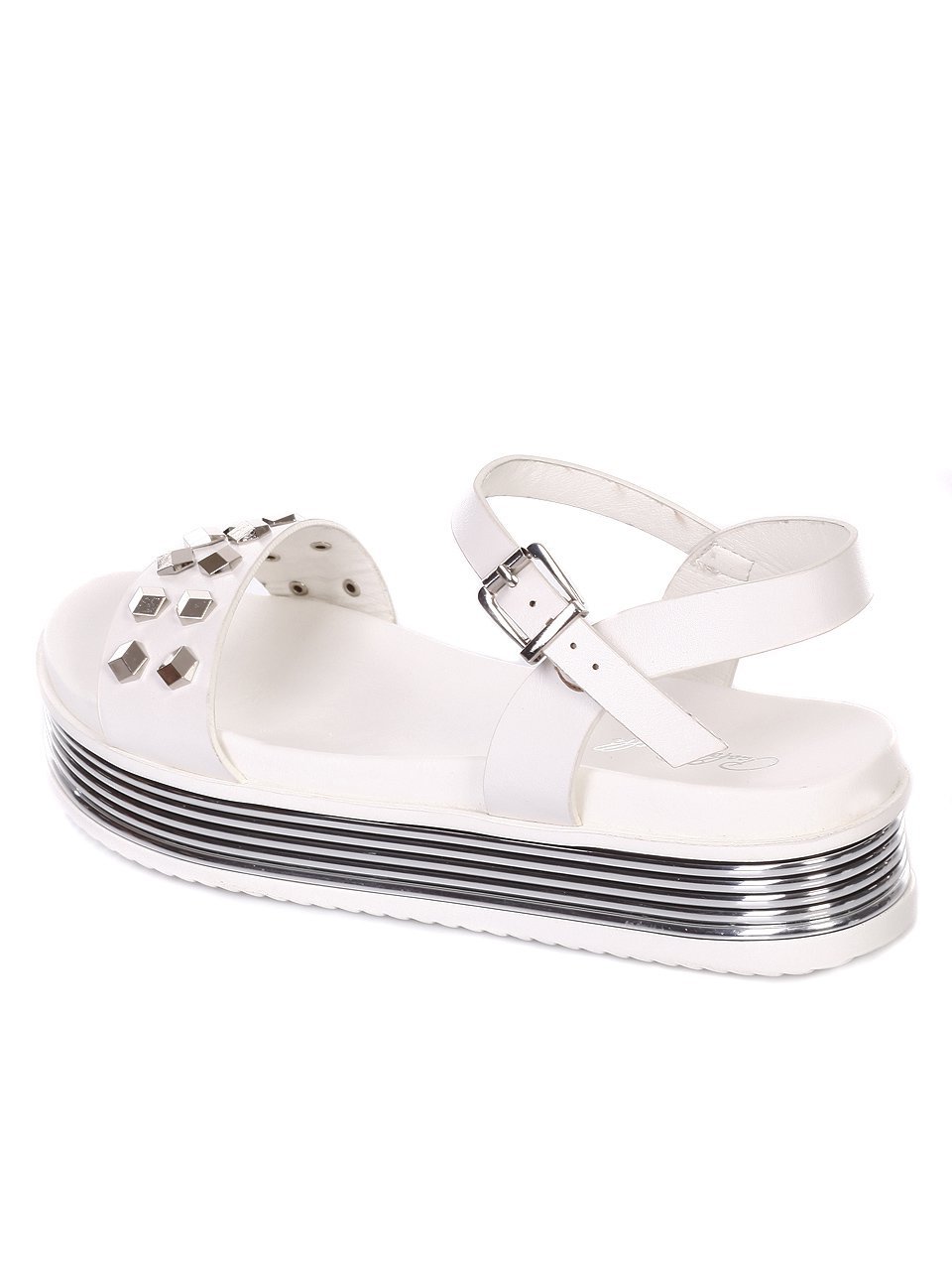 Ежедневни дамски сандали на платформа в бяло 4F-18327 white