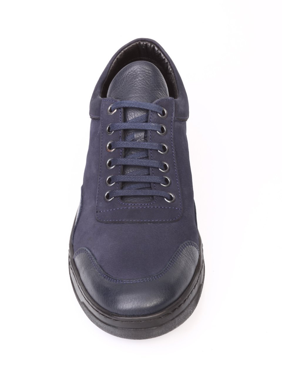 Мъжки обувки от естествена кожа и естествен набук 7AT-171191 dk.blue
