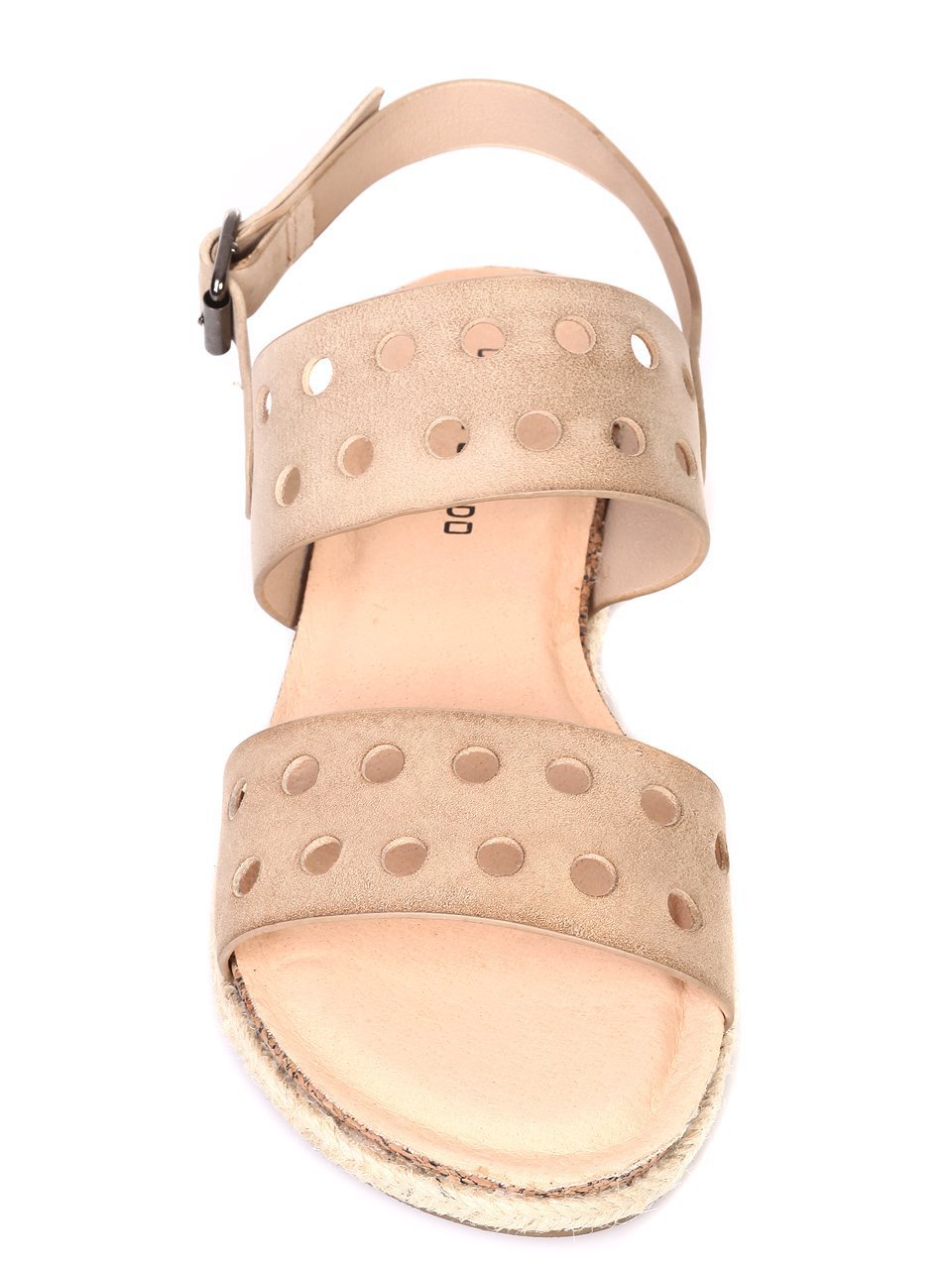 Ежедневни дамски сандали от естествена кожа 4N-18128 beige