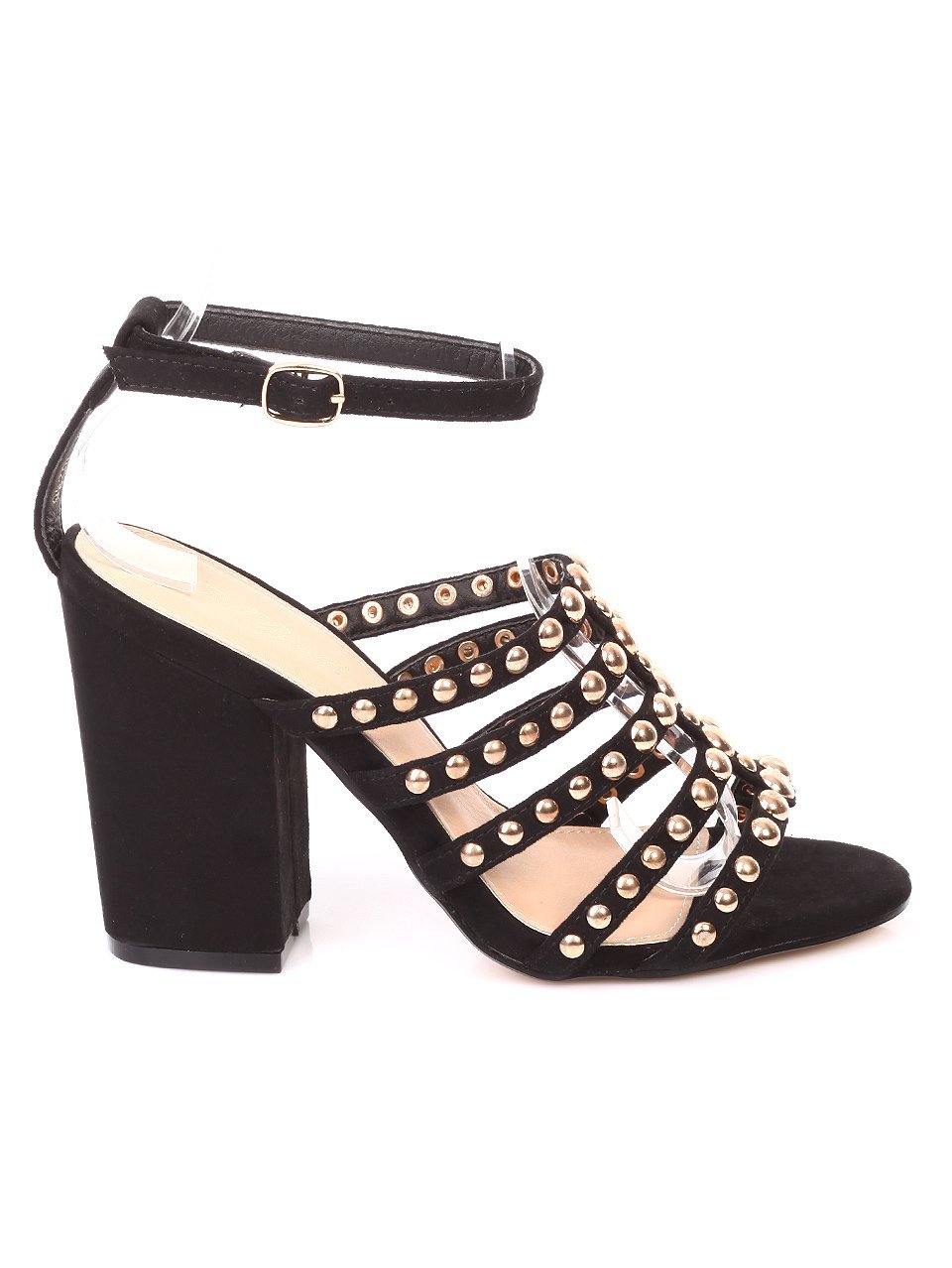 Елегантни дамски сандали на ток в черно 4M-18286 black 