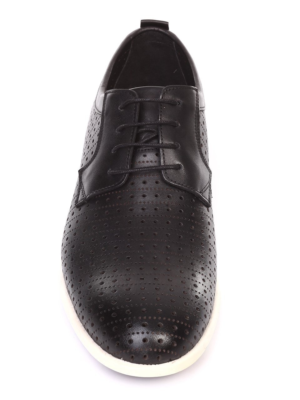Ежедневни мъжки обувки от естествена кожа в черно 7AT-18517 black