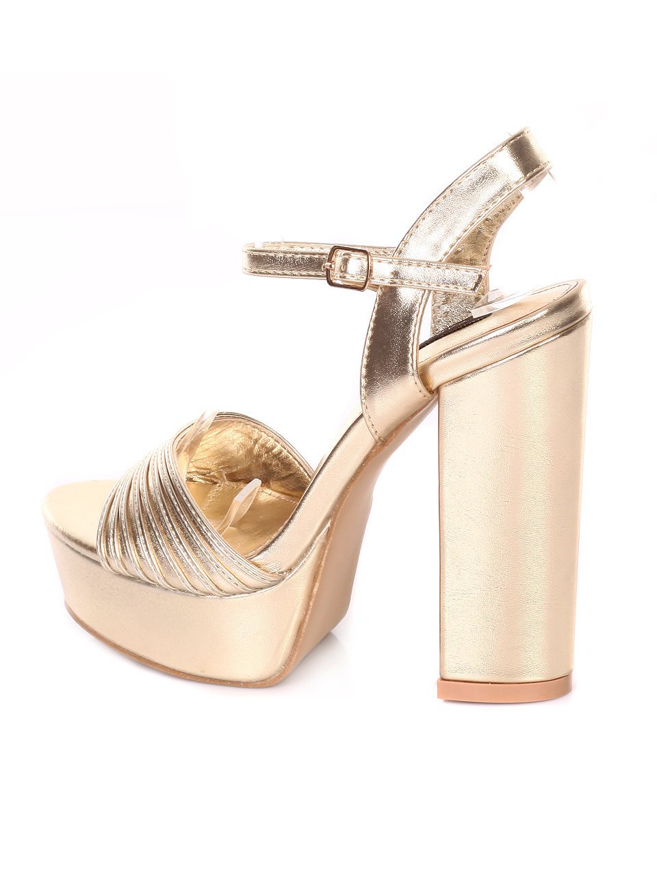 Елегантни дамски сандали на ток в златисто 4S-18427 gold