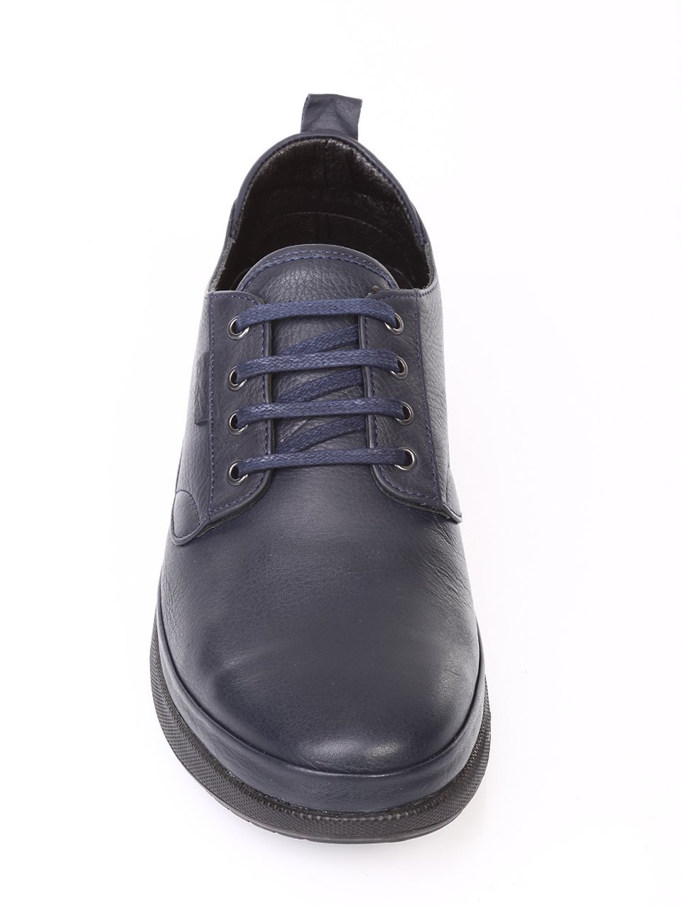 Ежедневни мъжки обувки от естествена кожа в синьо 7AT-171192 dk.blue