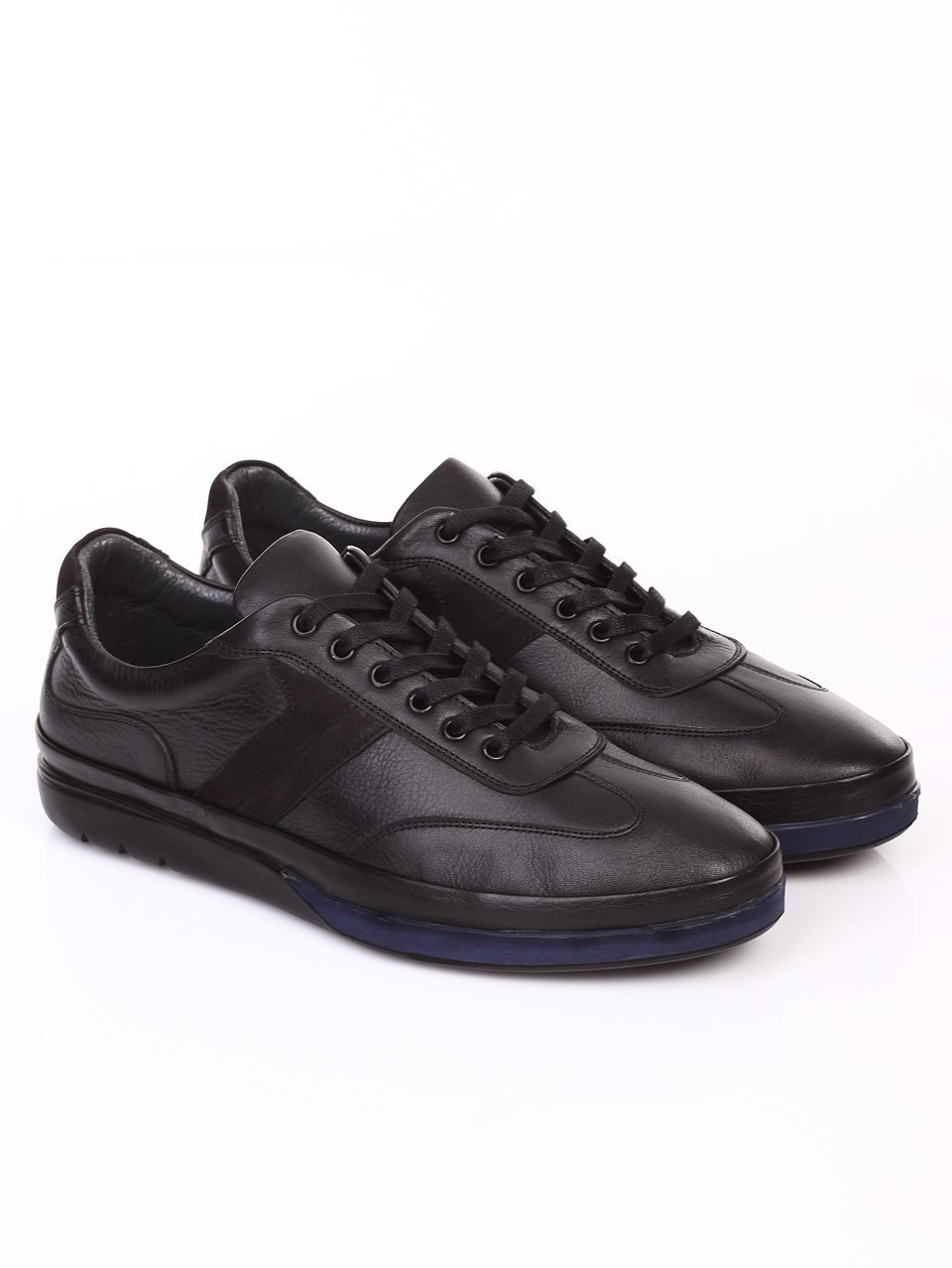 Ежедневни мъжки обувки от естествена кожа 7AT-16888 black