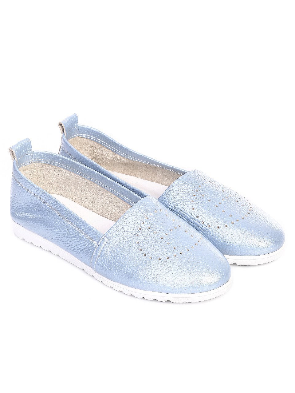 Ежедневни дамски обувки от естествена кожа 3AT-17573 blue