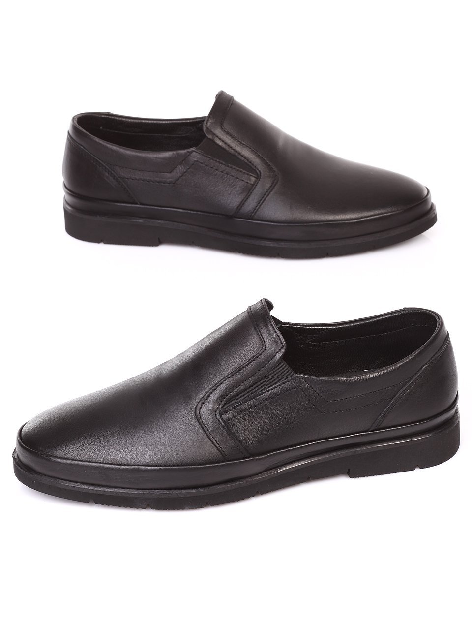 Спортно-елегантни мъжки обувки от естествена кожа 7AT-18514 black