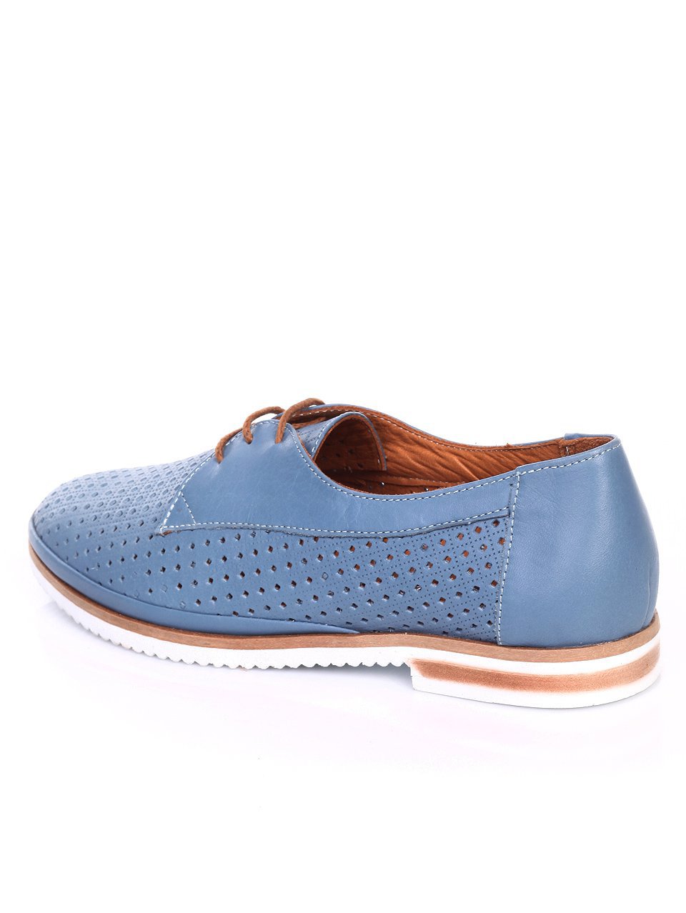 Ежедневни дамски обувки от естествена кожа 3AT-17641 lt.blue