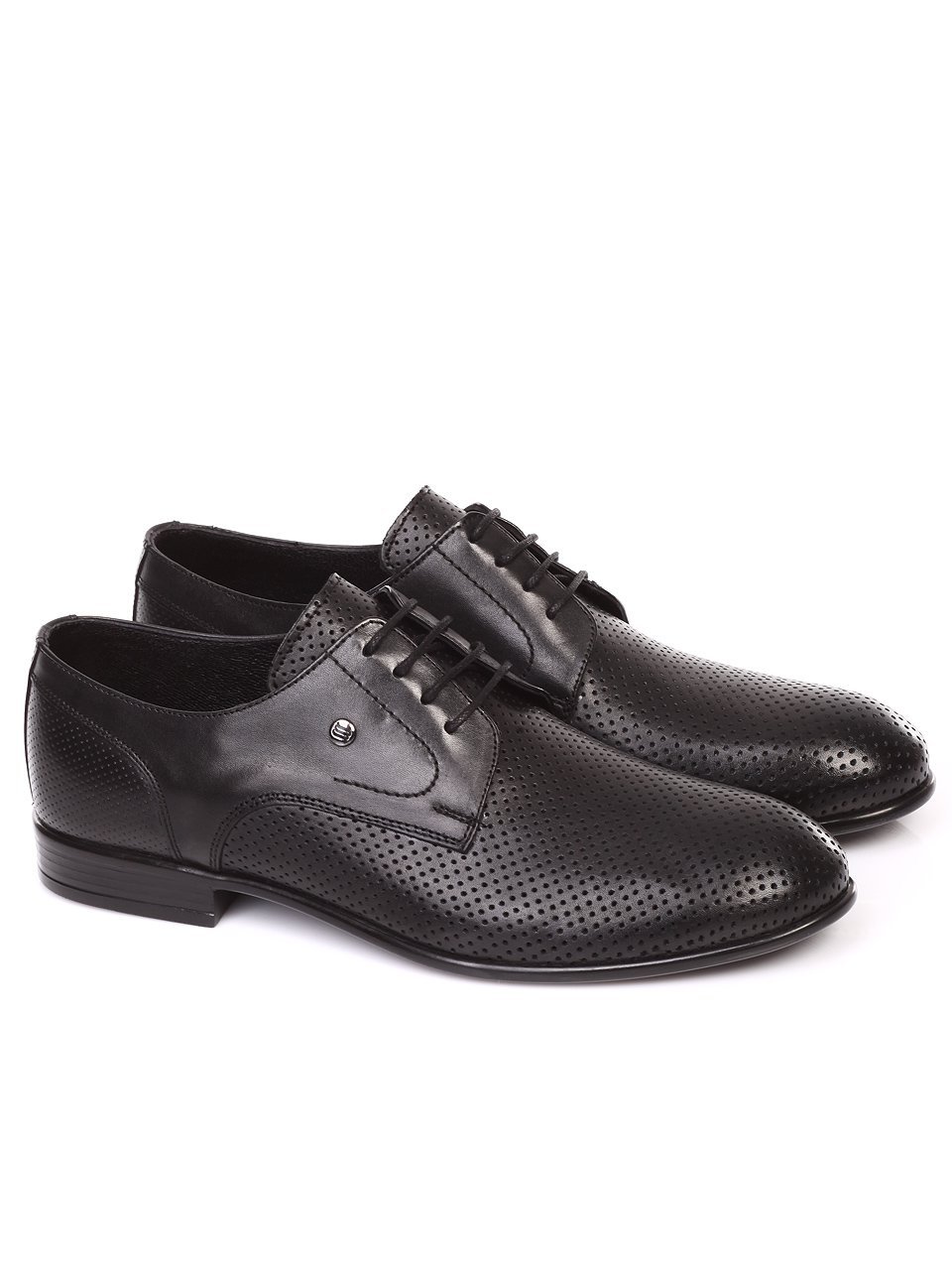 Елегантни мъжки обувки от естествена кожа 7AT-18513 black