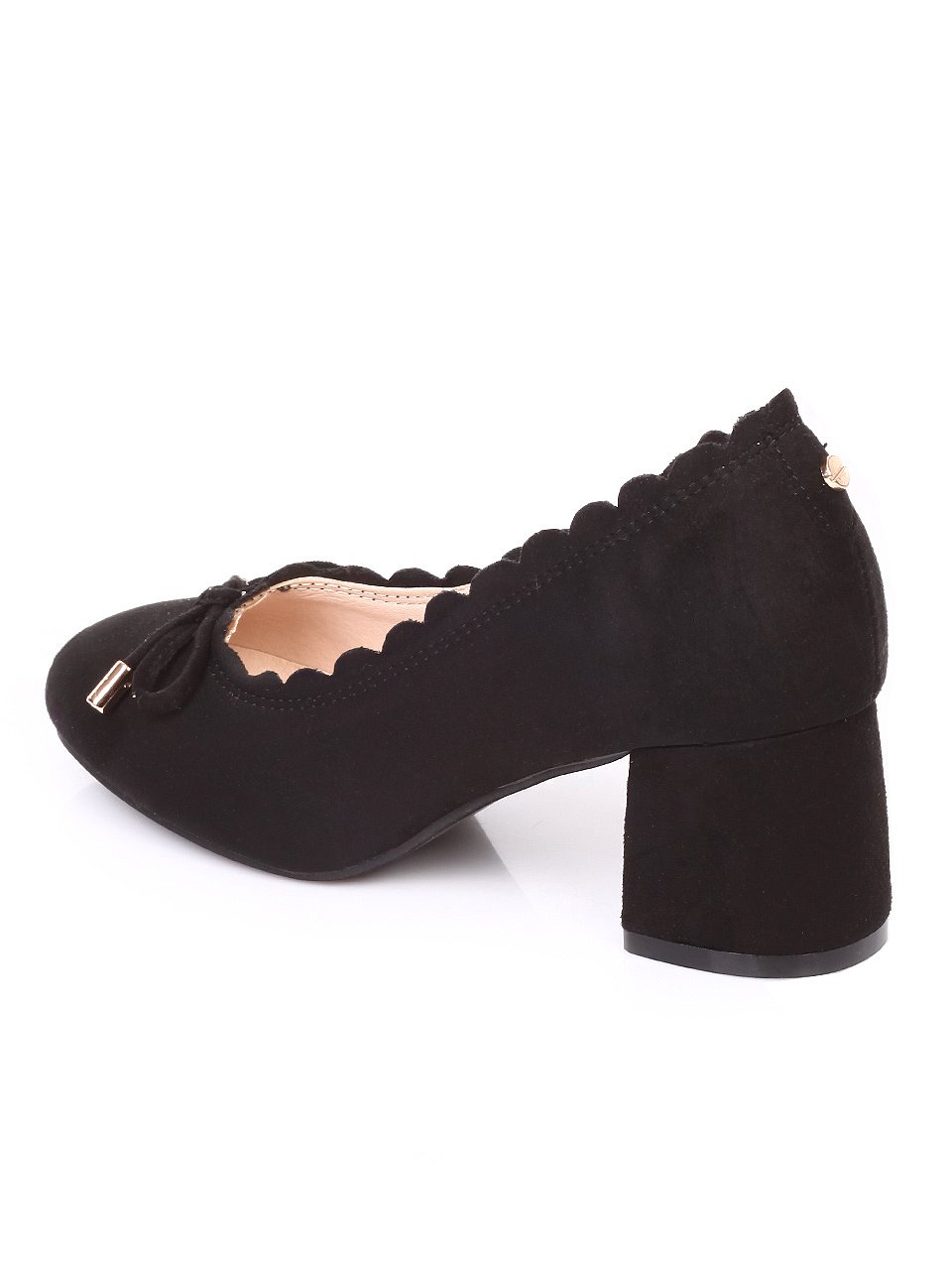 Ежедневни дамски обувки на ток в черно 3C-18220 black