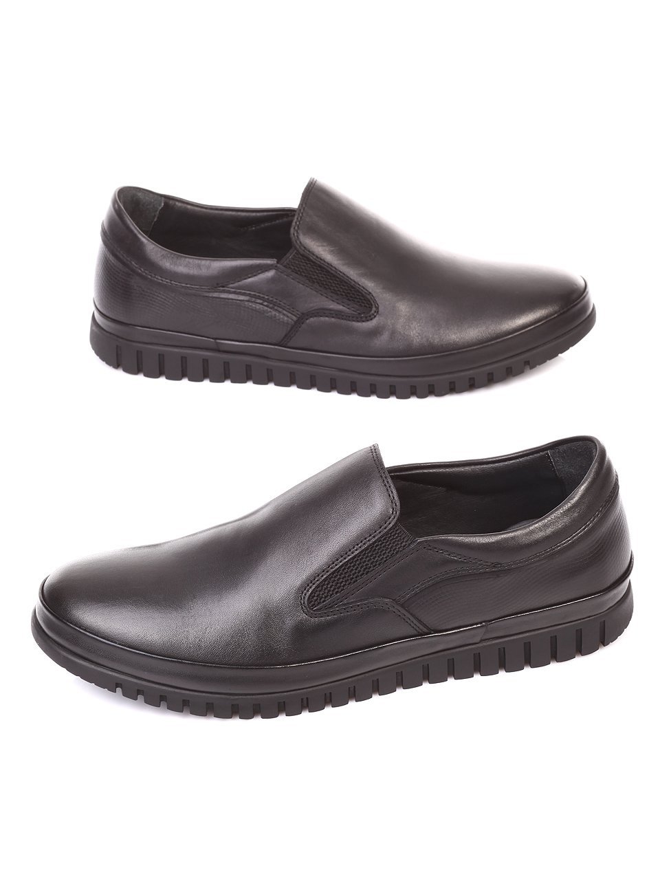 Ежедневни мъжки обувки от естествена кожа 8Y6674-8258 black