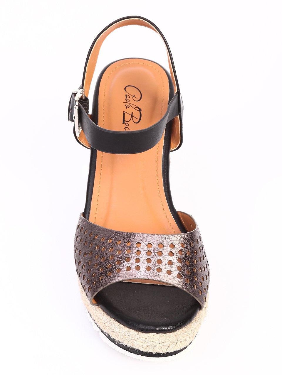 Ежедневни дамски сандали на платформа в сиво 4H-17155 pewter 