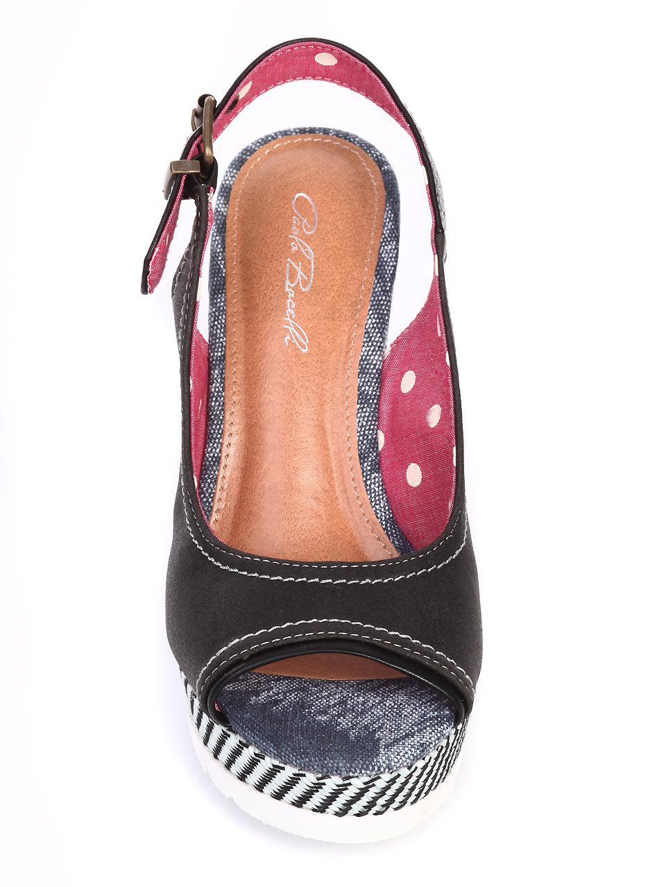 Ежедневни дамски сандали на платформа в черно 4B-17243 black