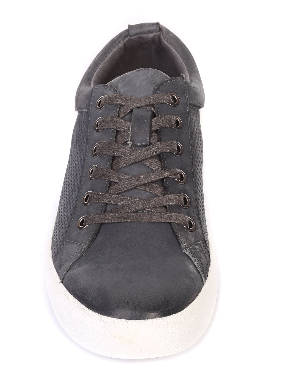 Ежедневни мъжки обувки от естествен набук в сиво 7N-18121 grey