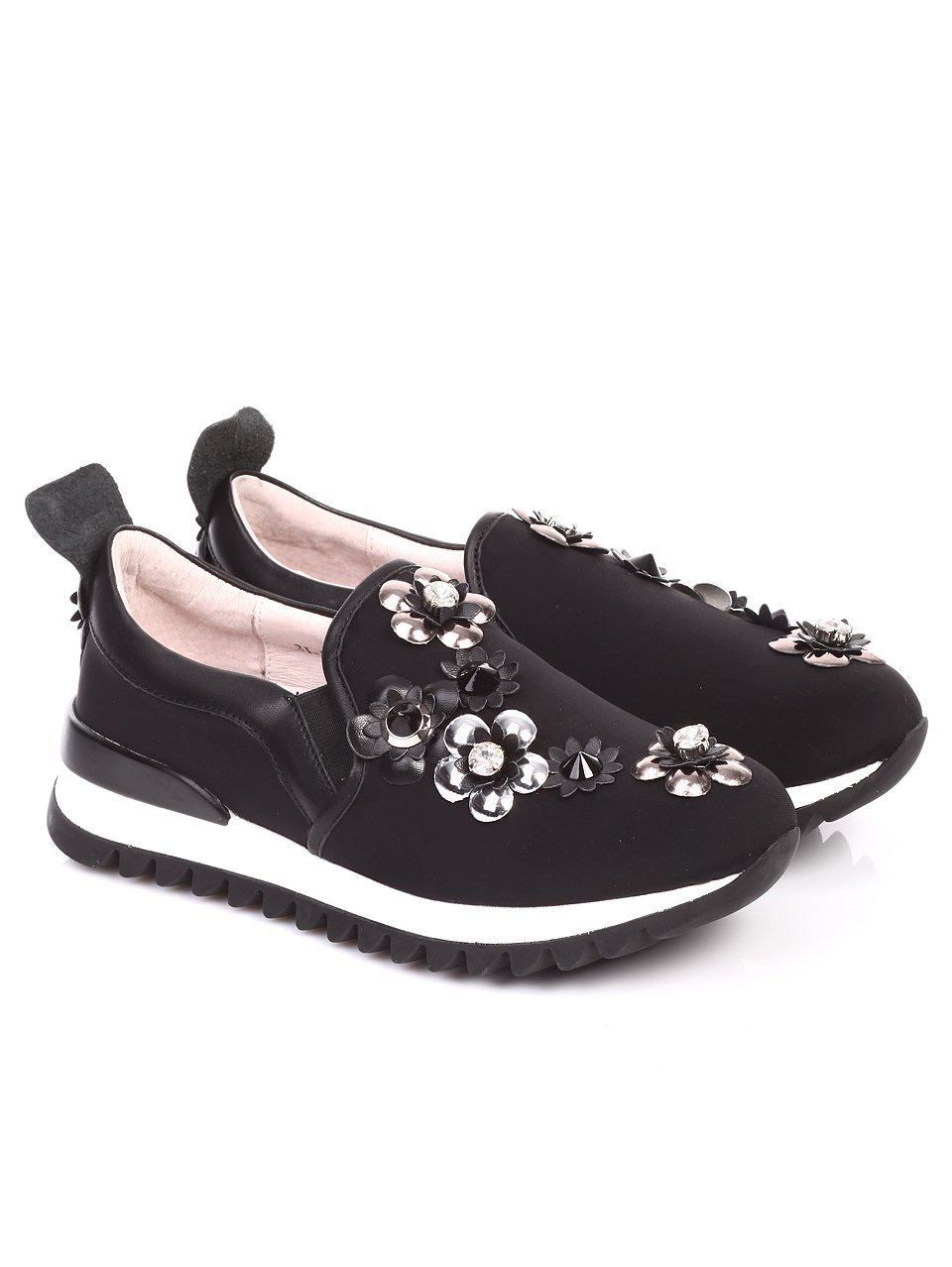 Ежедневни дамски обувки от естествена кожа 3I-17486 black
