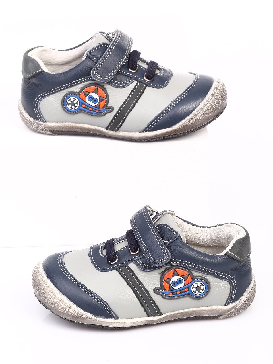 Ежедневни детски обувки от естествена кожа 18K-17213 blue