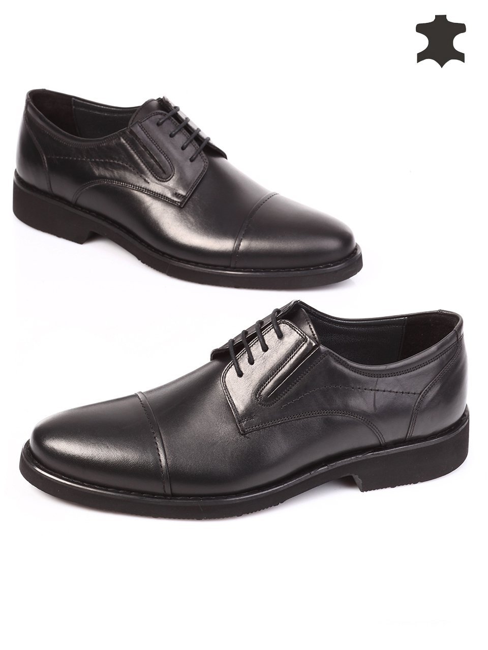 Елегантни мъжки обувки от естествена кожа 7AT-15830 black
