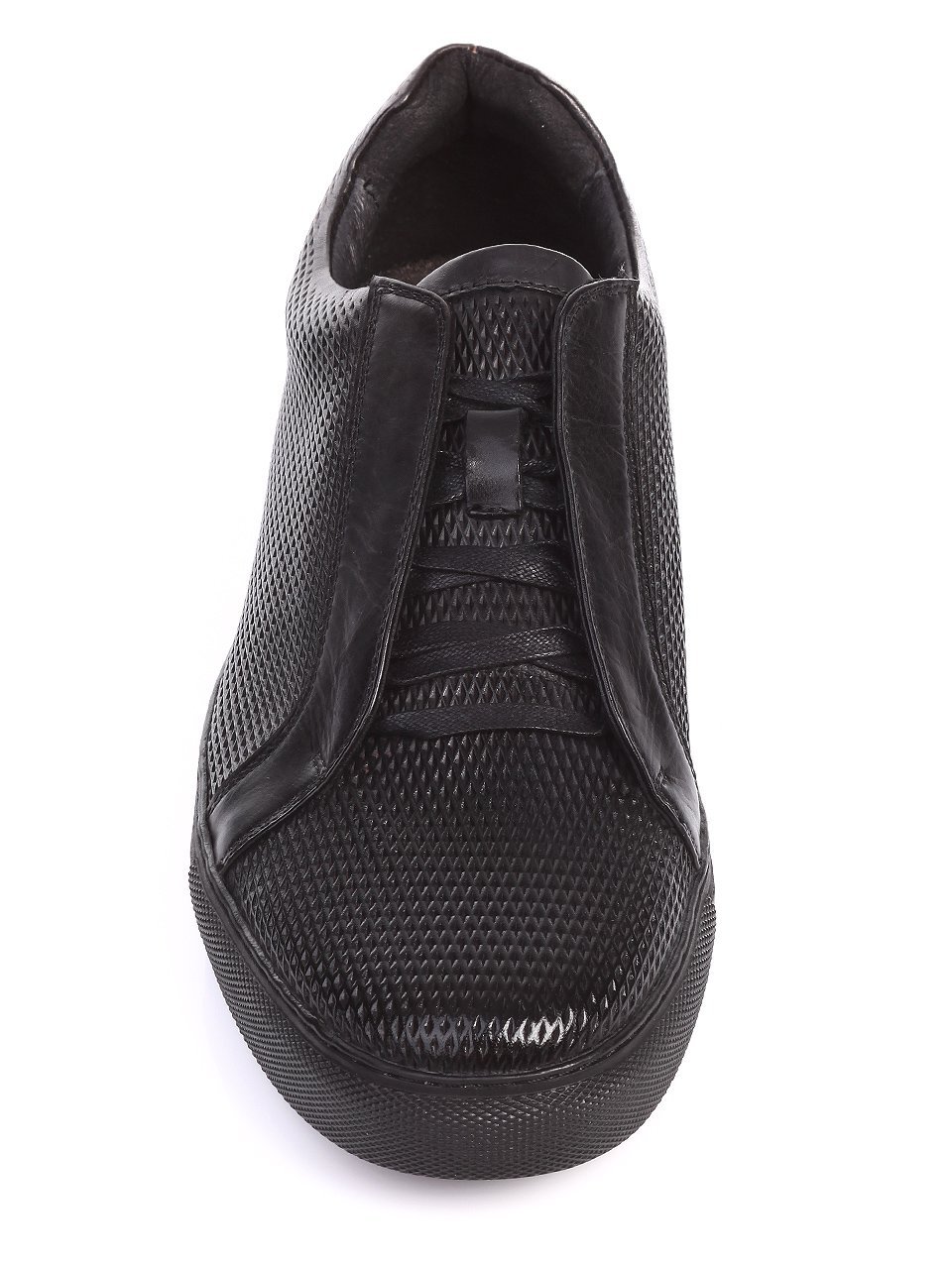 Ежедневни мъжки обувки от естествена кожа в черно 7N-17384 black 