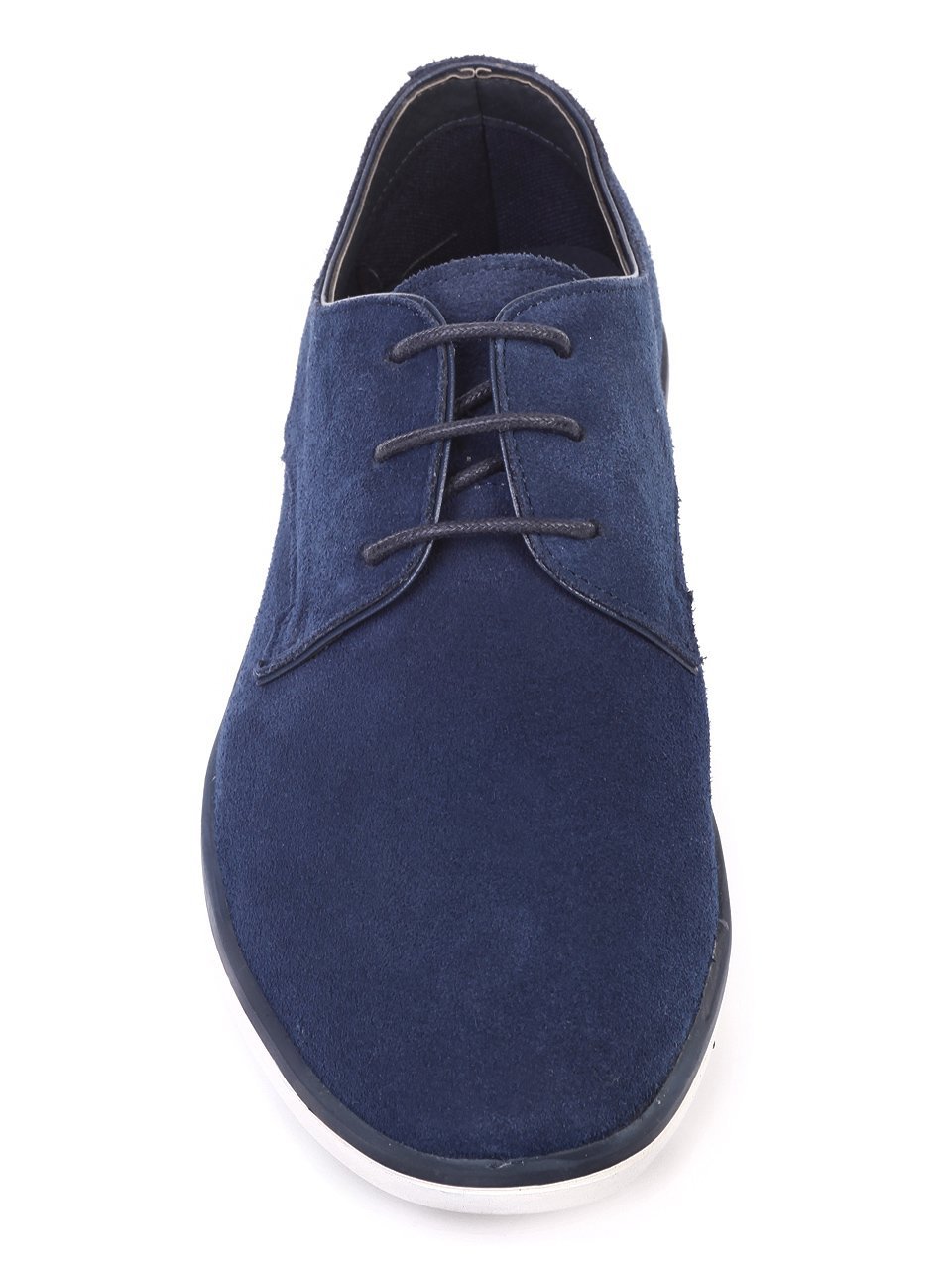 Ежедневни мъжки обувки от естествен велур в синьо 7N-18133 navy